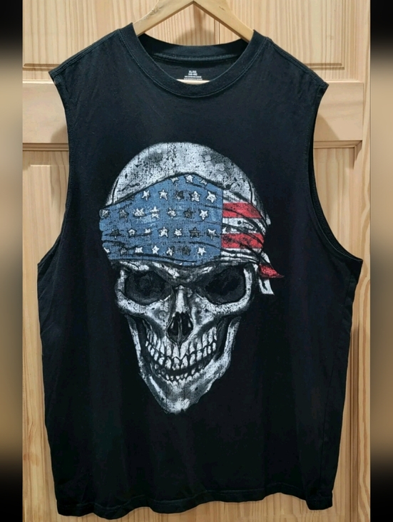 The Unbranded Brand Other - Flag Bandana Sleeveless Biker T-Shirt Sz L